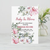 Magnolia roze witte baby in bloei kaart (Staand voorkant)