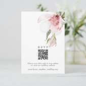 Magnolia RSVP Online QR Code Wedding Website Kaart (Staand voorkant)