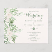 Magnolia Sage Green Floral Wedding nodigt de begro (Voorkant)
