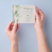 Magnolia Sage Green Floral Wedding nodigt de begro Flyer (Hand)