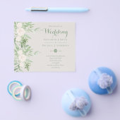 Magnolia Sage Green Floral Wedding nodigt de begro Flyer (Enkel)