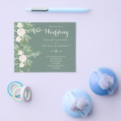 Magnolia Sage Groen Bloemige Trouw Uitnodigingen B Flyer (Enkel)