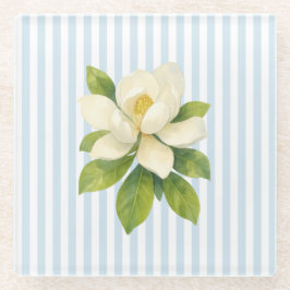Magnolia Schildering Nautical Streep Glazen Onderzetter