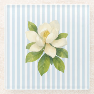 Magnolia Schildering Nautical Streep Glazen Onderzetter