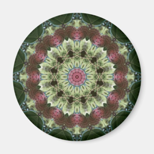 Magnolia Seed Pod Mandala Magneet (Voorkant)