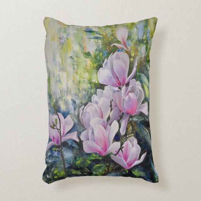 Magnolia Serenity – Bloemenkunst van Lukian Accent Kussen (Voorkant(Verticaal))