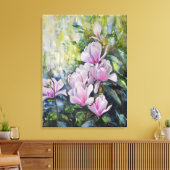Magnolia Serenity – Bloemenkunst van Lukian Canvas Afdruk (Insitu (Woonkamer))