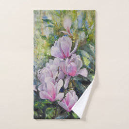 Magnolia Serenity – Bloemenkunst van Lukian Handdoek
