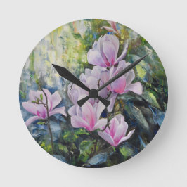 Magnolia Serenity – Bloemenkunst van Lukian Ronde Klok