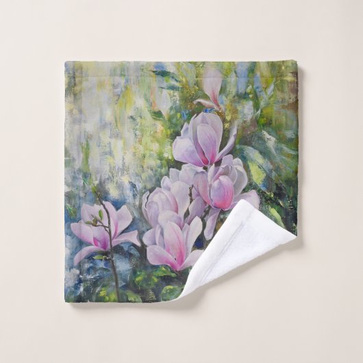 Magnolia Serenity – Bloemenkunst van Lukian Washandje (Wasdoekje)