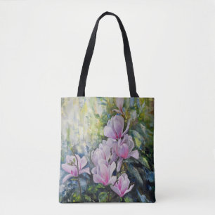Magnolia Serenity – Bloemschilderkunst van Lukian Tote Bag