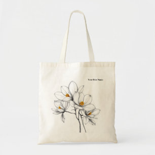 Magnolia Sketch Modern Lentetas Tote Bag