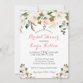 Magnolia Southern blush bridal douche-uitnodiging Kaart (Voorkant)