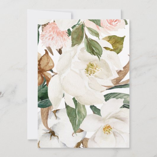 Magnolia Southern blush bridal douche-uitnodiging Kaart (Achterkant)