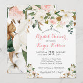Magnolia Southern blush bridal douche-uitnodiging Kaart (Voorkant / Achterkant)