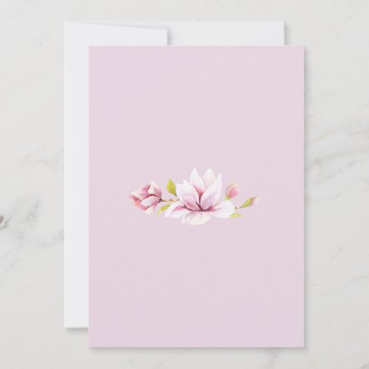 Magnolia Spring Bloemen Bruidsdouche Uitnodigingen (Achterkant)
