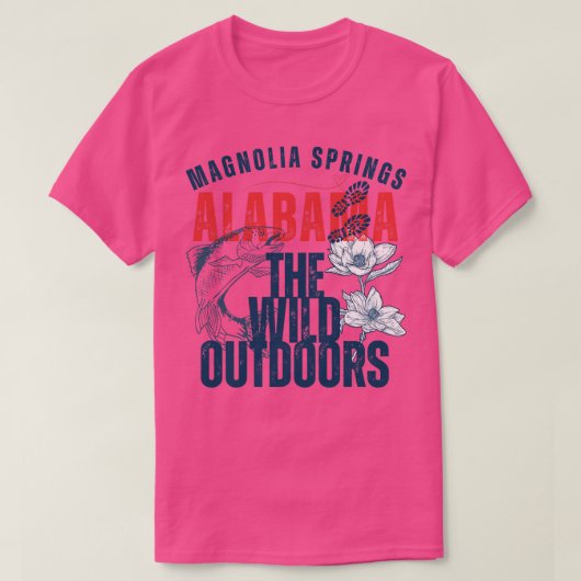 Magnolia Springs Alabama Het Wilde Buitenste T-shi T-shirt (Design voorkant)