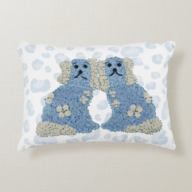 Magnolia Staffordshire Dogs Ginger Jars Accent Kussen (Voorkant)