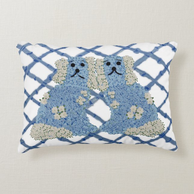 Magnolia Staffordshire Dogs Ginger Jars Accent Kussen (Voorkant)