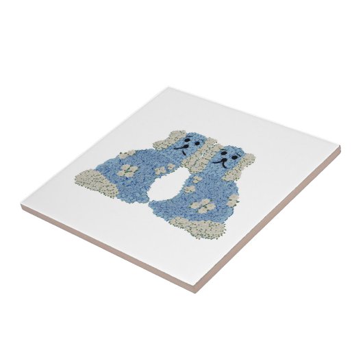 Magnolia Staffordshire Dogs Ginger Jars Art Tegeltje (Zijkant)