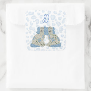 Magnolia Staffordshire Dogs Ginger Jars Jar Vierkante Sticker