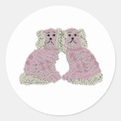 Magnolia Staffordshire Dogs Rozen Ronde Sticker (Voorkant)