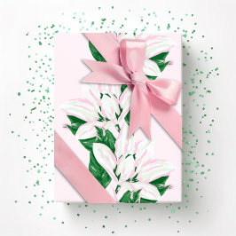 Magnolia Sway in Roze en Groen Cadeaupapier