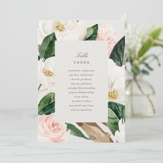 Magnolia tafelnummer met zitplaatsen (Staand voorkant)