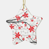 Magnolia tak en bloemen op maat ornament (Links)