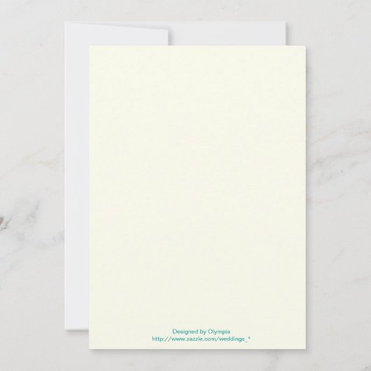 Magnolia tak turquoise bruiloft uitnodiging (Achterkant)