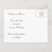 Magnolia tak zwart grijs bruiloft Save the Date Aankondigingskaart (Achterkant)