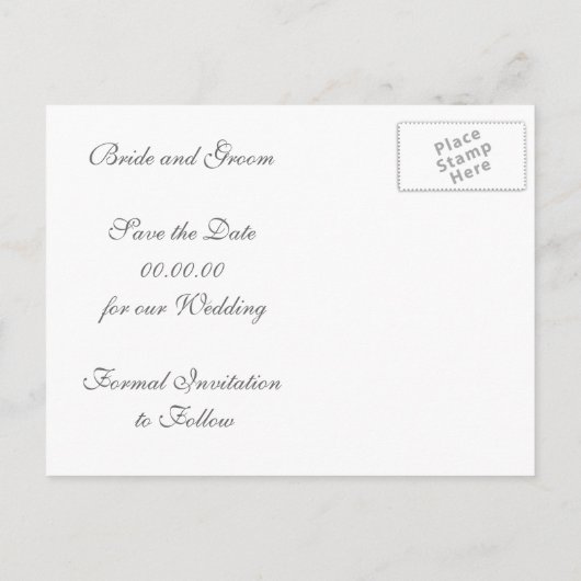 Magnolia tak zwart grijs bruiloft Save the Date Aankondigingskaart (Achterkant)