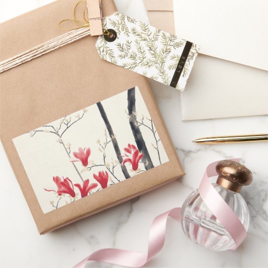 Magnolia Tree door Kobayashi Kokei,  Natuur Rechthoekige Sticker (Geschenken)