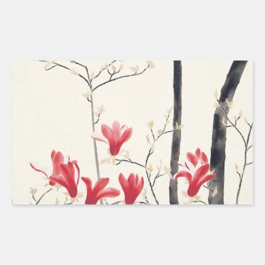 Magnolia Tree door Kobayashi Kokei,  Natuur Rechthoekige Sticker (Voorkant)