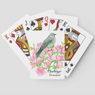 Magnolia Tree Mississippi State Bird Gift Pokerkaarten