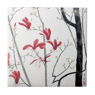 Magnolia Tree Painting Tegeltje