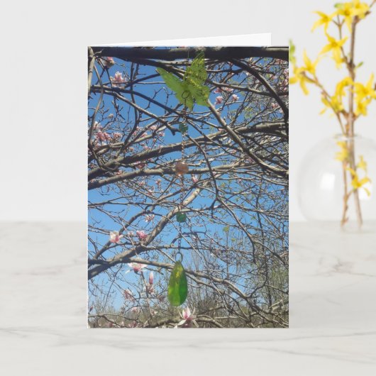 Magnolia Tree Wind Chimes Denken Over U Kaart (Gele Bloem)