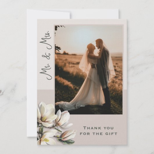 Magnolia trouwfoto dank u bericht Kaarten (Voorkant)