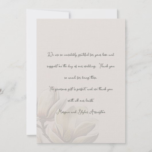 Magnolia trouwfoto dank u bericht Kaarten (Achterkant)