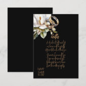 Magnolia Trouwringen Goud Zwarte Trouwcadeaus Save The Date (Voorkant / Achterkant)