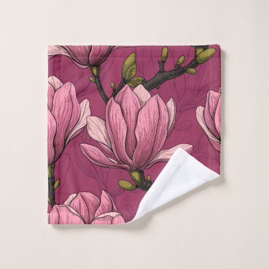 Magnolia tuin bad handdoek (Wasdoekje)