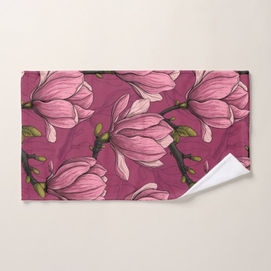 Magnolia tuin bad handdoek (Handdoek)