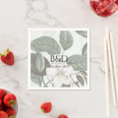 Magnolia Tuin Bruiloft Monogram Cocktail servetten (Insitu)