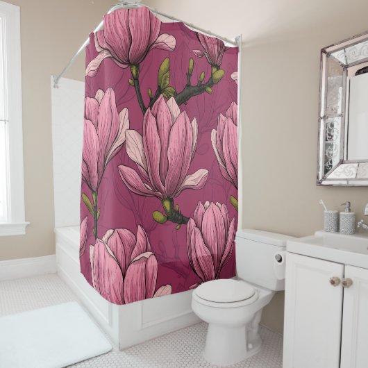 Magnolia tuin douchegordijn (In situ)