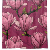 Magnolia tuin douchegordijn (Voorkant)