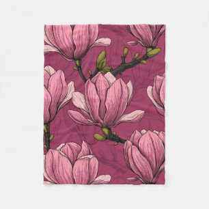 Magnolia tuin fleece deken