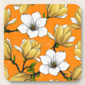 Magnolia tuin in geel bier onderzetter (Voorkant)