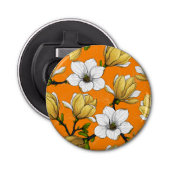 Magnolia tuin in geel button flesopener (Voorkant)