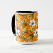 Magnolia tuin in geel mok (Voorkant links)