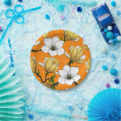 Magnolia tuin in geel papieren bordje (Feest)